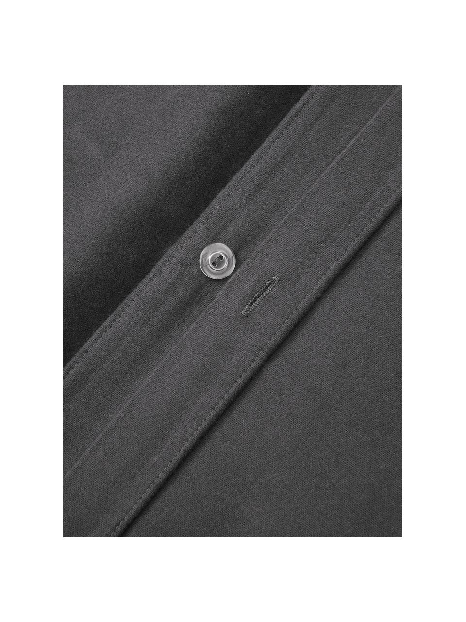 Flanell-Kopfkissenbezug Biba aus Baumwolle in Grau, Webart: Flanell Flanell ist ein k, Grau, B 40 x L 80 cm