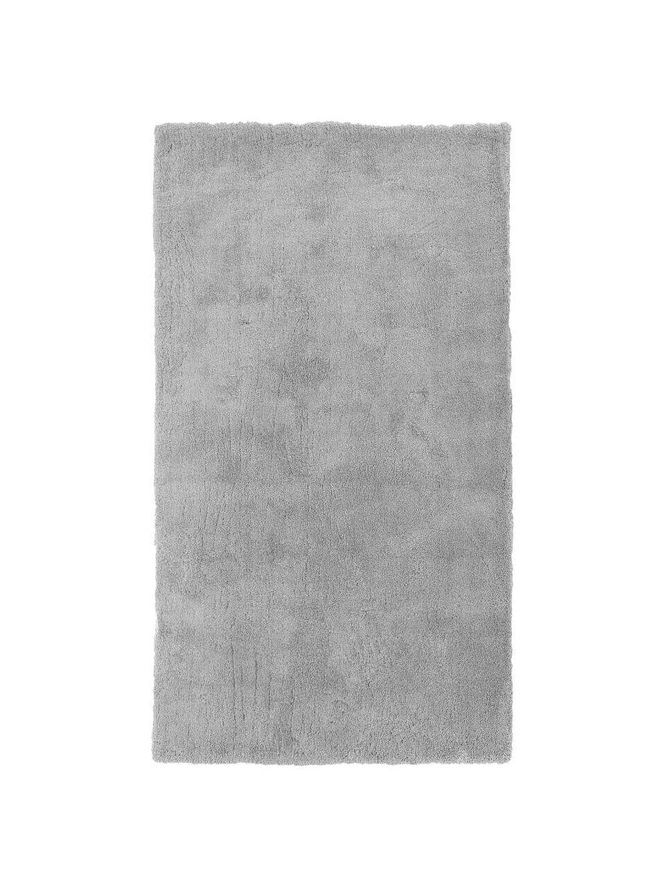 Pluizig hoogpolig vloerkleed Leighton in grijs, Bovenzijde: microvezels (100% polyest, Onderzijde: 70% polyester, 30% katoen, Grijs, B 160 x L 230 cm (maat M)