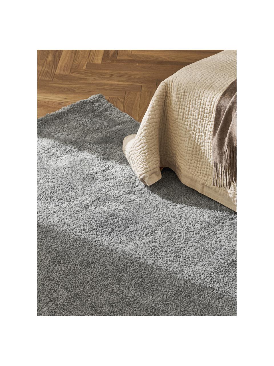 Flauschiger Hochflor-Teppich Leighton, Flor: Mikrofaser (100 % Polyest, Grau, B 80 x L 150 cm (Grösse XS)