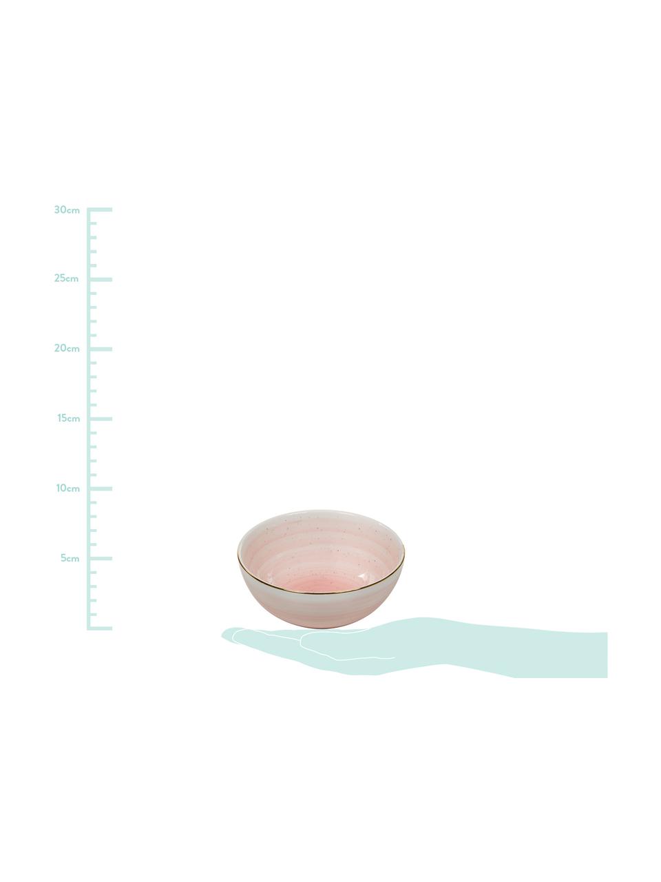 Ręcznie wykonana miska Bol, 2 szt., Porcelana, Blady różowy, Ø 12 cm