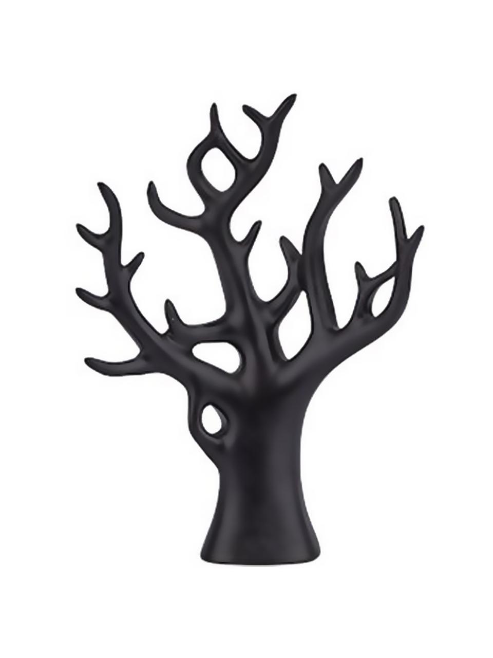 Schmuckhalter Tree, Polyresin, Schwarz, 17 x 26 cm