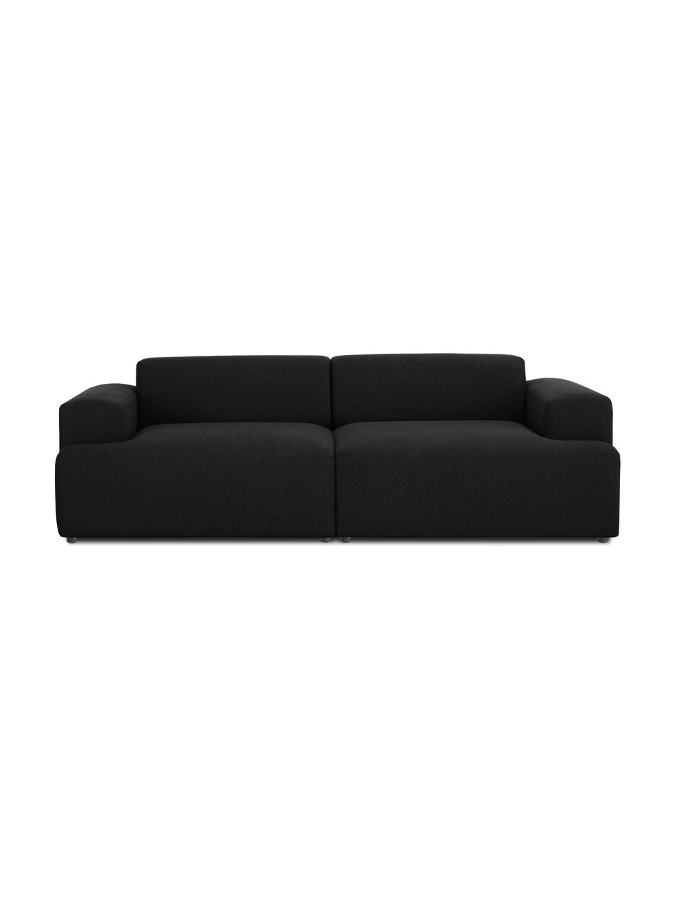 Canapé 3 places Melva, Tissu noir, larg. 238 x prof. 101 cm