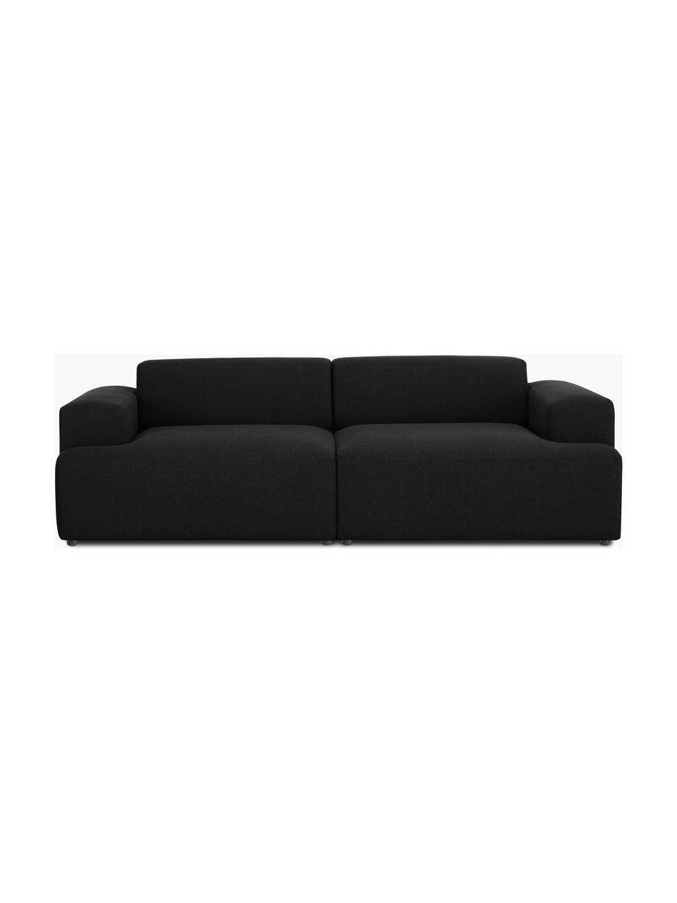 Sofa Melva (3-Sitzer), Bezug: 100% Polyester Der hochwe, Gestell: Massives Kiefernholz, Spa, Webstoff Schwarz, B 238 x T 101 cm