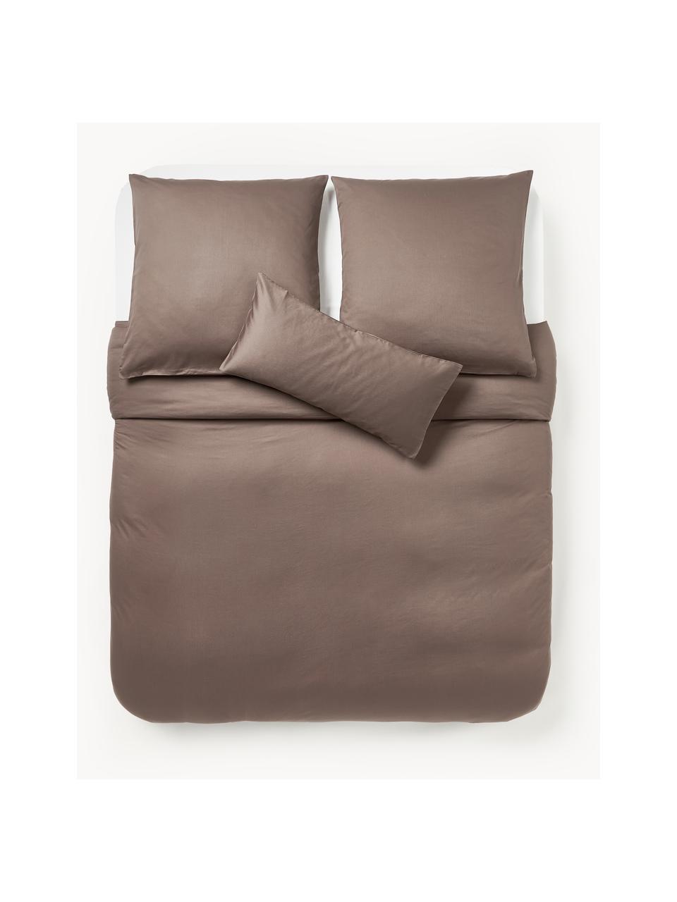 Poszwa na kołdrę z satyny bawełnianej Comfort, Brązowy, S 200 x D 200 cm