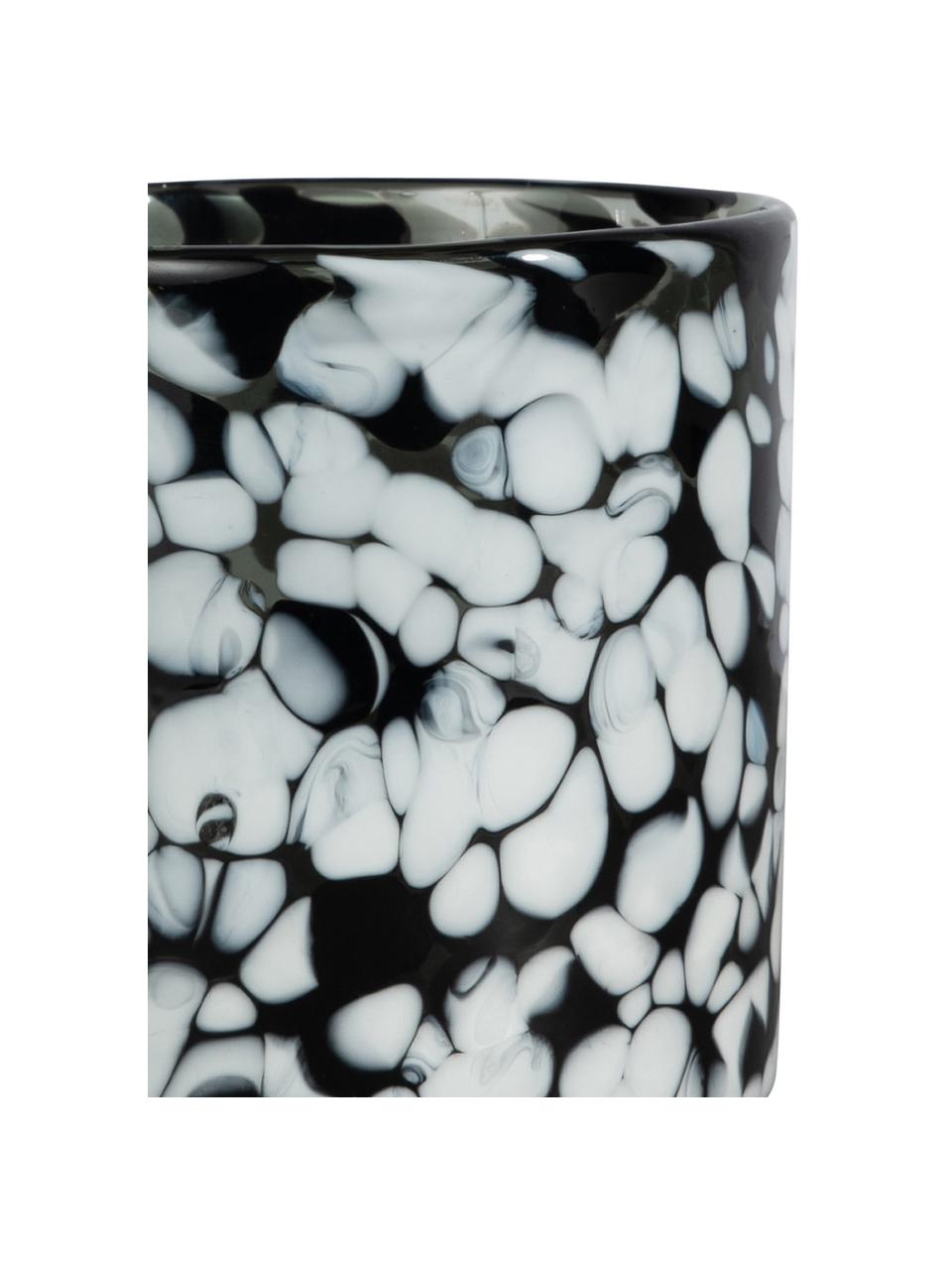 Bougeoir en verre Calore, 2 pièces, Verre, Noir, blanc, Ø 10 x haut. 10 cm