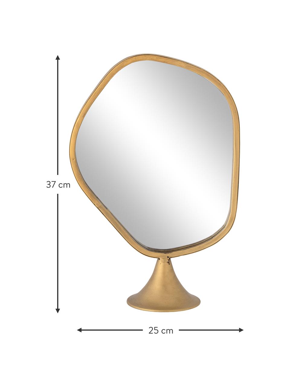Kosmetikspiegel Ania in organischer Form, Gestell: Eisen, beschichtet, Spiegelfläche: Spiegelglas, Goldfarben, B 25 x H 37 cm