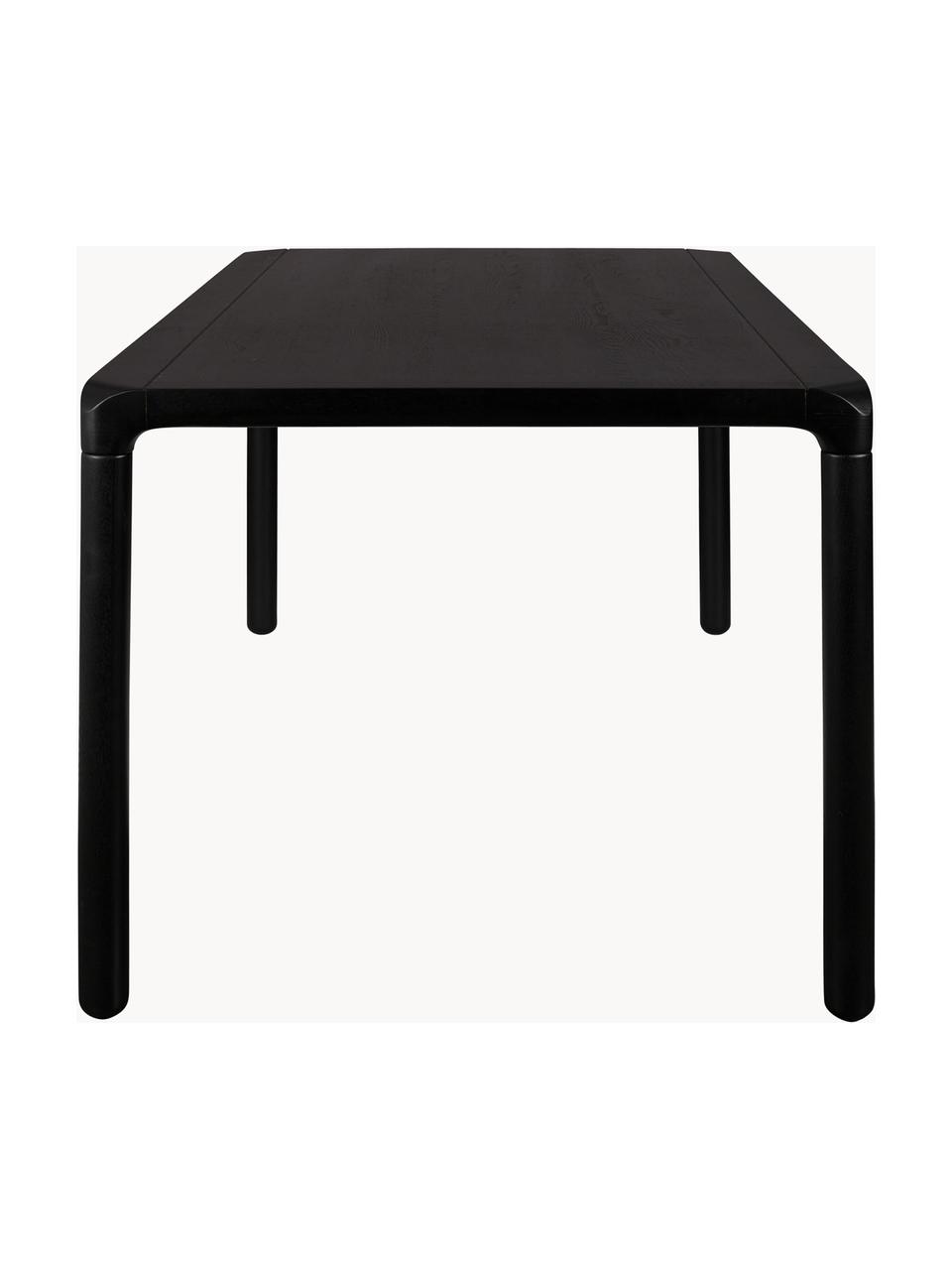 Tavolo in legno Storm, varie misure, Legno di frassino laccato nero, Larg. 220 x Prof. 90 cm