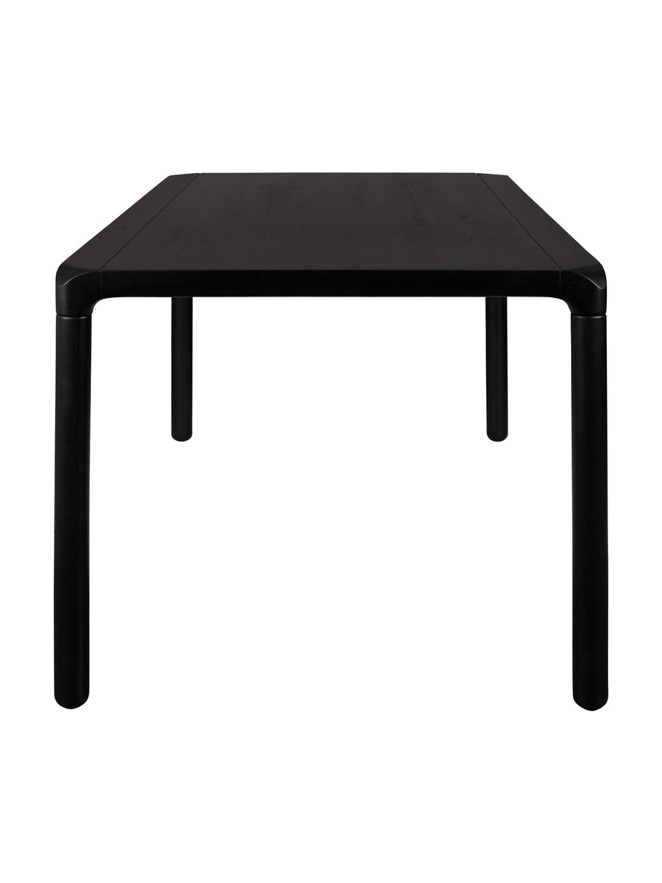 Mesa de comedor de madera de fresno Storm, tamaños diferentes, Tablero: fibras de densidad media , Estructura: madera de fresno maciza c, Patas: madera de fresno maciza, Negro, An 220 x F 90 cm