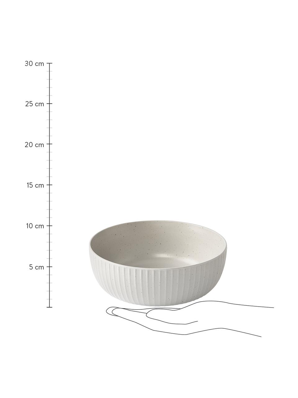 Ciotola cereali maculato con rilievo Rhea 4 pz, Gres, Grigio chiaro, Ø 17 x Alt. 6 cm