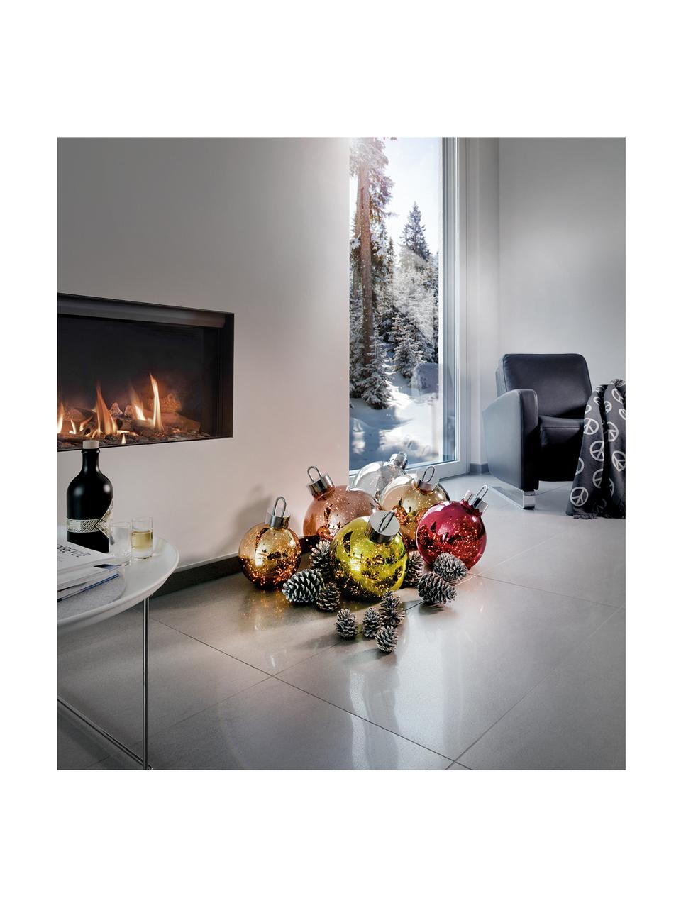 Décoration lumineuse LED Aggia, Rouge, Ø 20 x haut. 22 cm