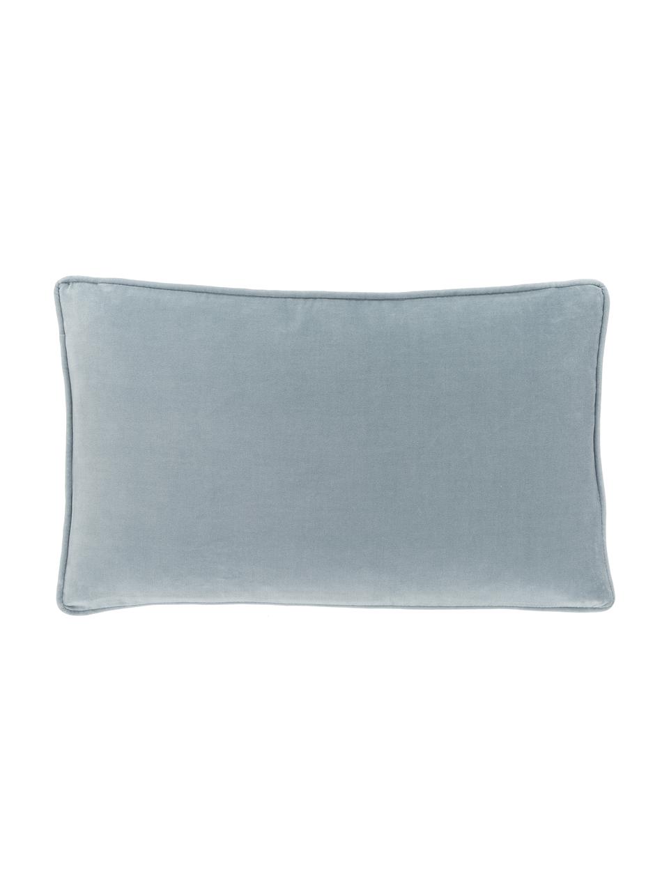 Funda de cojín de terciopelo Dana, 100% terciopelo de algodón, Azul claro, An 30 x L 50 cm