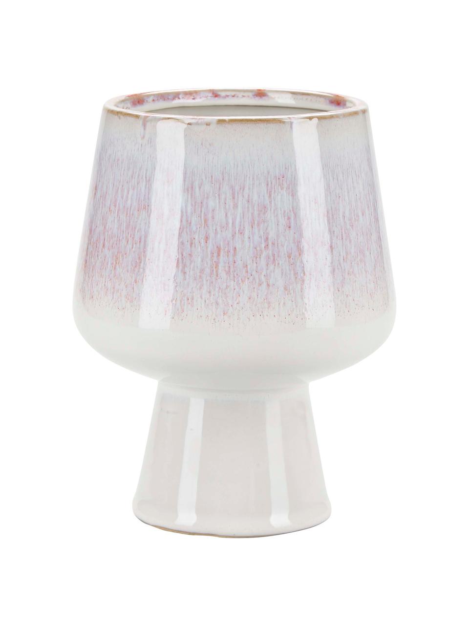 Macetero pequeño de cerámica Serana, Cerámica, Blanco, rosa, Ø 13 x Al 17 cm