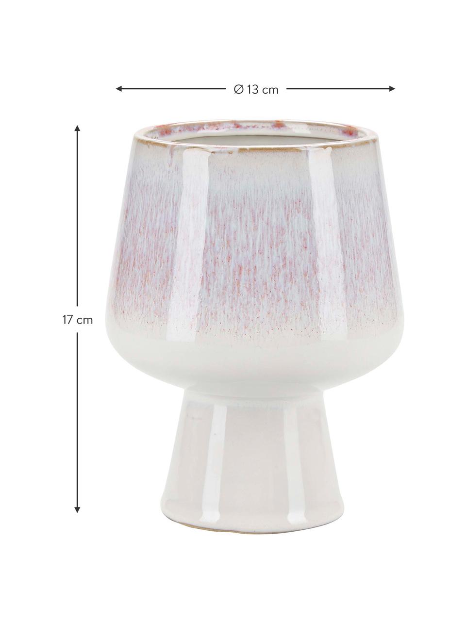 Macetero pequeño de cerámica Serana, Cerámica, Blanco, rosa, Ø 13 x Al 17 cm