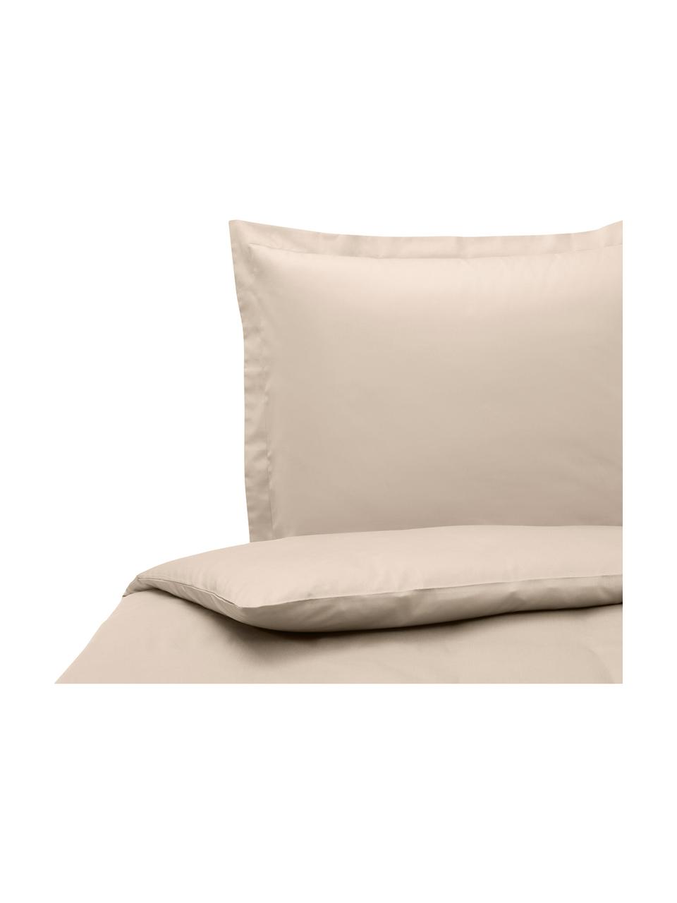 Housse de couette en satin de coton Premium, Taupe, larg. 140 x long. 200 cm