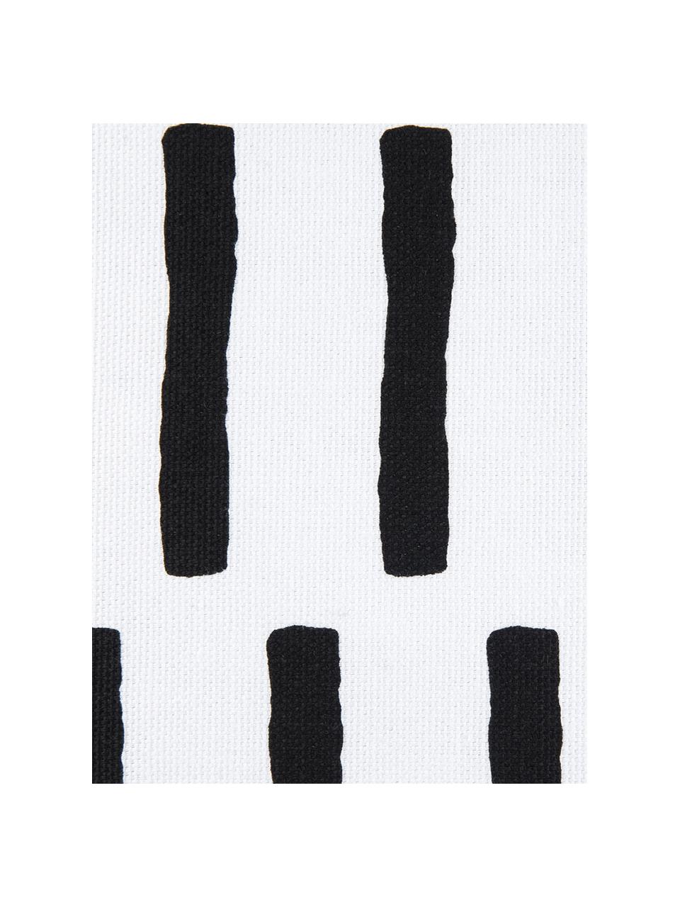 Housse de coussin imprimé graphique Jerry, Coton, Noir, blanc, imprimé, larg. 40 x long. 40 cm