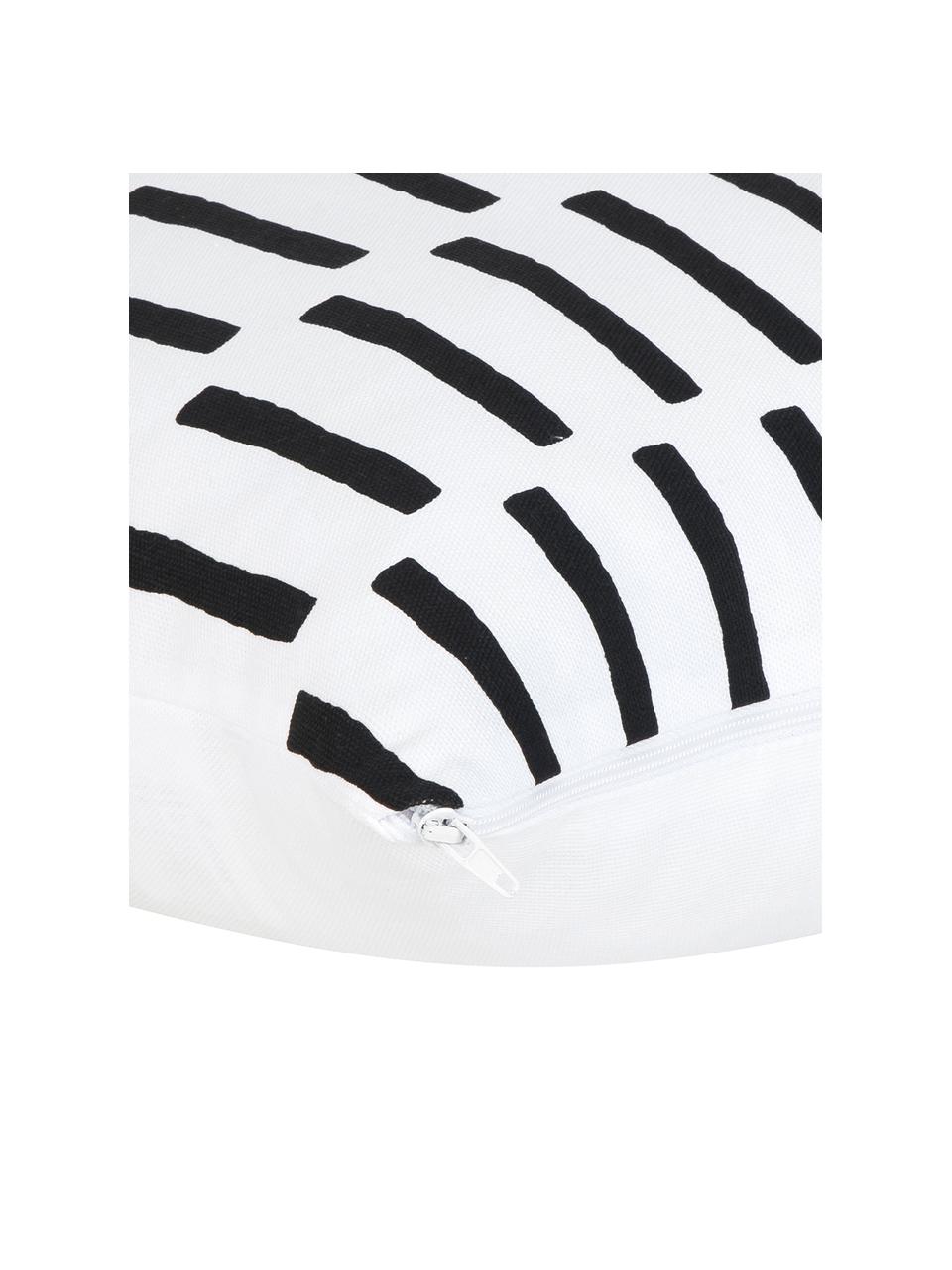 Kussenhoes Jerry in zwart/wit, Katoen, Zwart, wit, patroon, B 40 x L 40 cm
