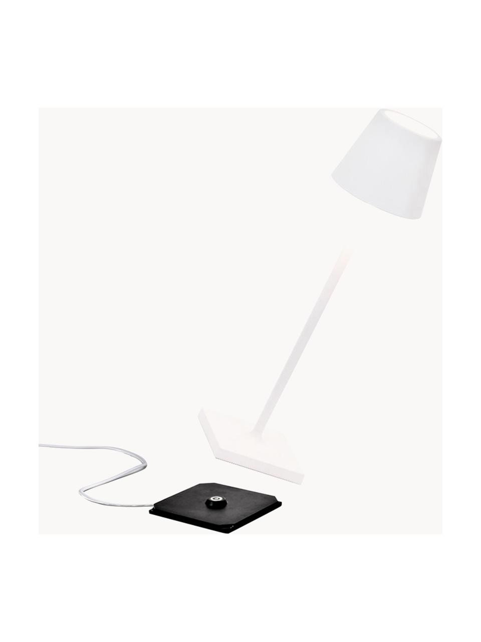 Lampa stołowa LED z funkcją przyciemniania Poldina, Biały, matowy, Ø 11 x 38 cm