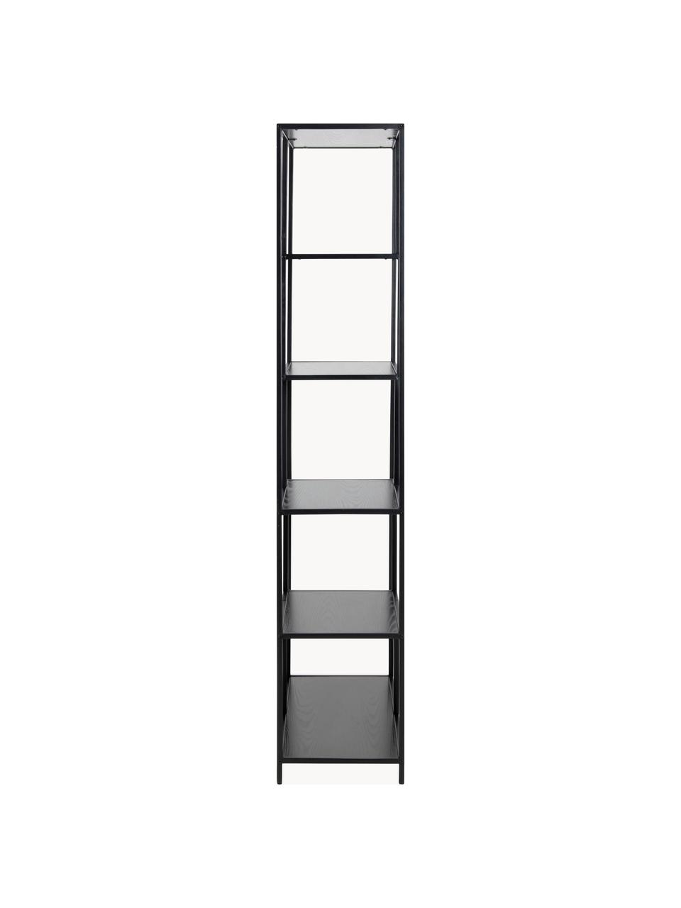 Hoog wandrek Seaford, Frame: gepoedercoat metaal, Zwart, B 77 x H 185 cm