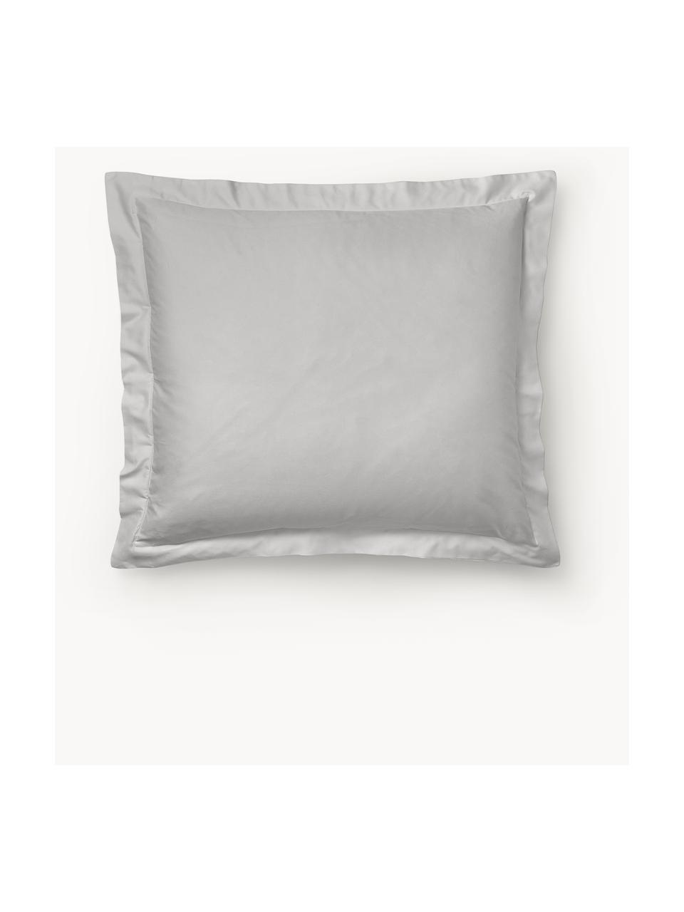 Poszewka na poduszkę z satyny bawełnianej Premium, Jasny szary, S 40 x D 80 cm