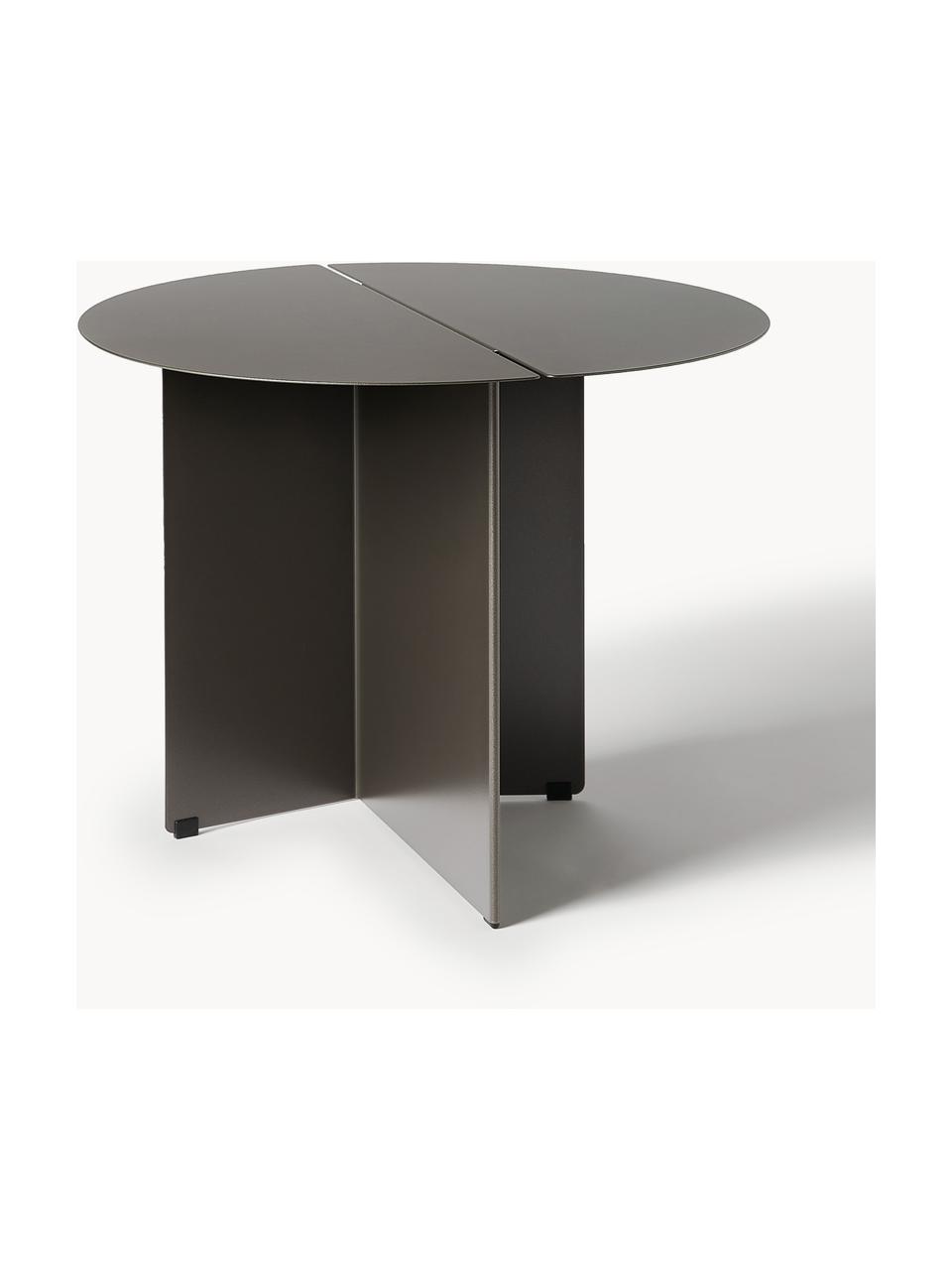 Okrúhly pomocný stolík s patinou Oru, Nehrdzavejúca oceľ, práškový náter, Antracitová s patinou, Ø 50 x V 40 cm