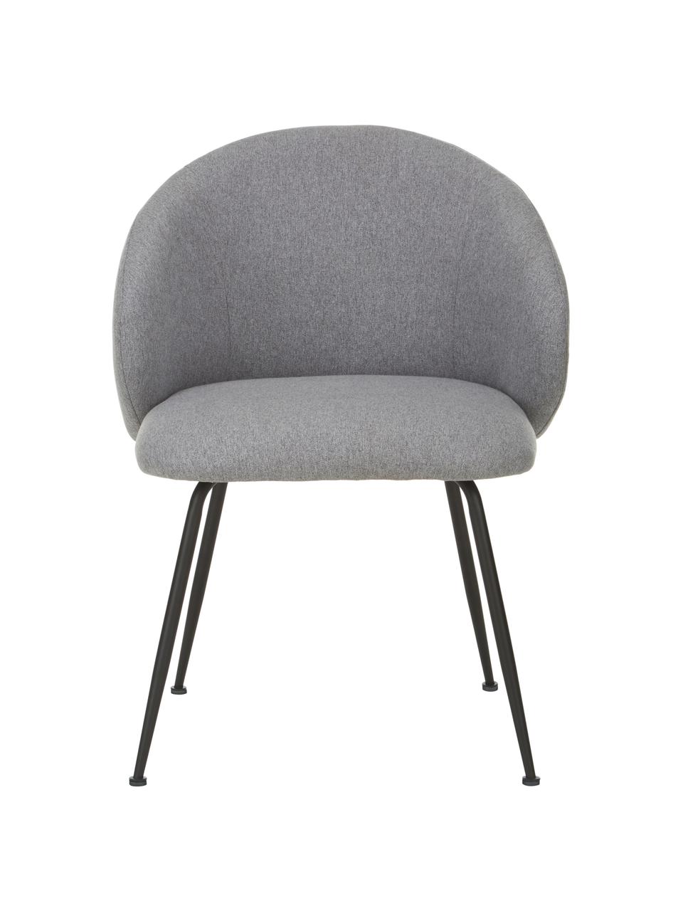 Sedia imbottita in tessuto Luisa 2 pz, Rivestimento: 100% poliestere Il rivest, Gambe: metallo verniciato a polv, Tessuto grigio, nero, Larg. 59 x Prof. 59 cm