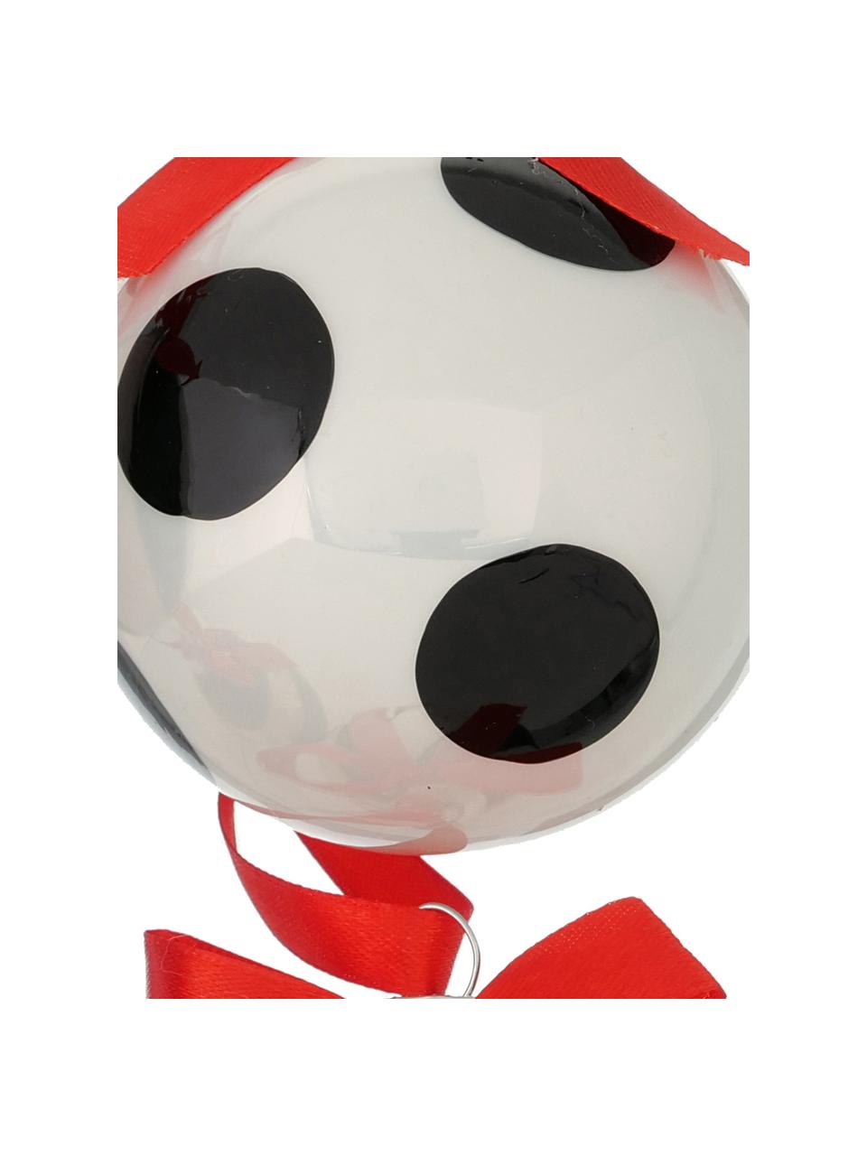 Boule de Noël en verre Geoma, 4 élém., ch. Ø 8 cm, Noir, blanc, rouge