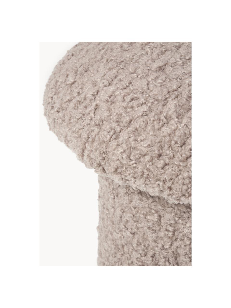 Tabouret en peluche Shroom, Taupe, Ø 45 x haut. 45 cm