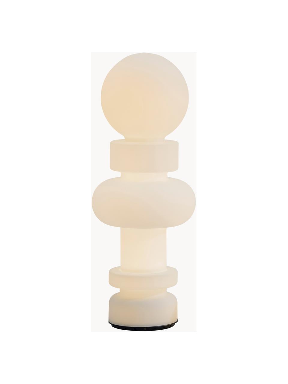 Kleine dimmbare LED-Stehlampe Re, handgefertigt, Lampenschirm: Glas, Weiß, Ø 34 x H 89 cm