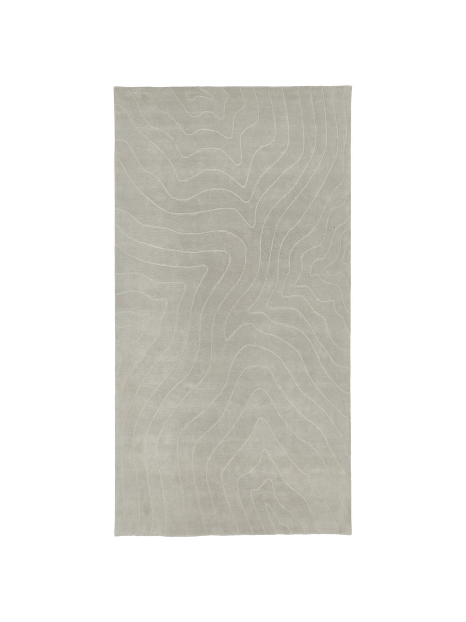 Tappeto in lana grigio chiaro taftato a mano Aaron, Retro: 100% cotone Nel caso dei , Grigio chiaro, Larg. 200 x Lung. 300 cm (taglia L)