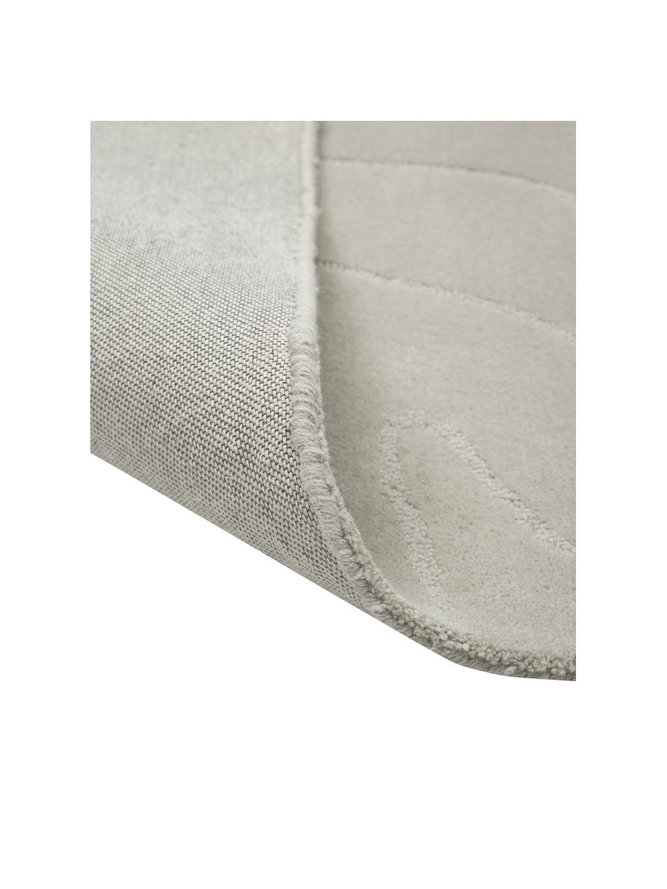 Wollen vloerkleed Aaron in lichtgrijs, handgetuft, Bovenzijde: 100% wol, Onderzijde: 100% katoen Bij wollen vl, Lichtgrijs, B 200 x L 300 cm (maat L)