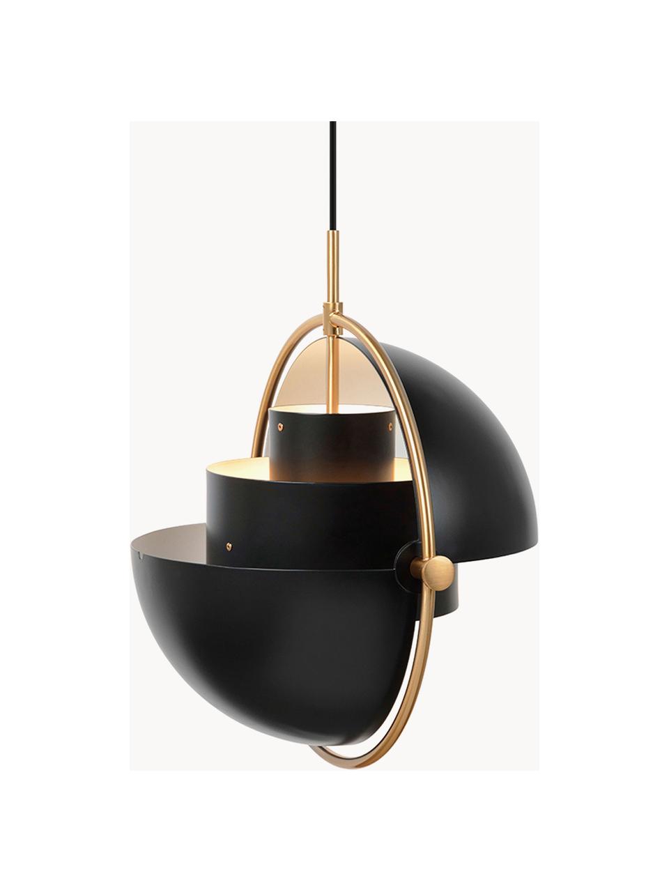 Hanglamp Multi-Lite, Lampenkap: gepoedercoat metaal, Zwart, messing, Ø 36 x H 36 cm
