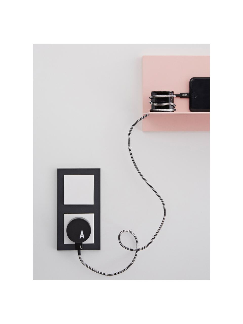 Cable Lightning MyCable, Cubierto en tela, Negro, L 100 cm