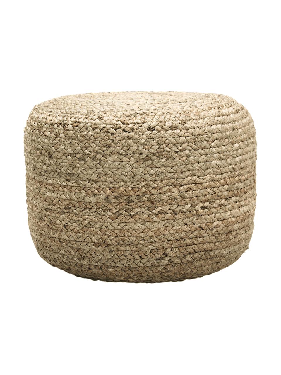 Ručně vyrobený puf z juty Bono, Hnědá, Ø 50 cm, V 36 cm