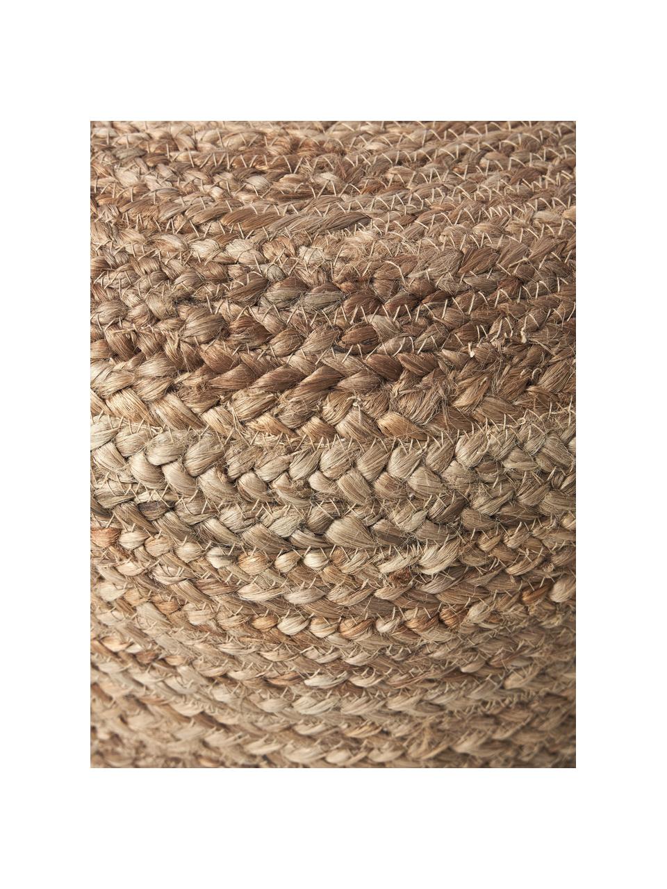 Handgefertigter Pouf Bono aus Jute, Bezug: Jute, Beige, Ø 50 x H 36 cm