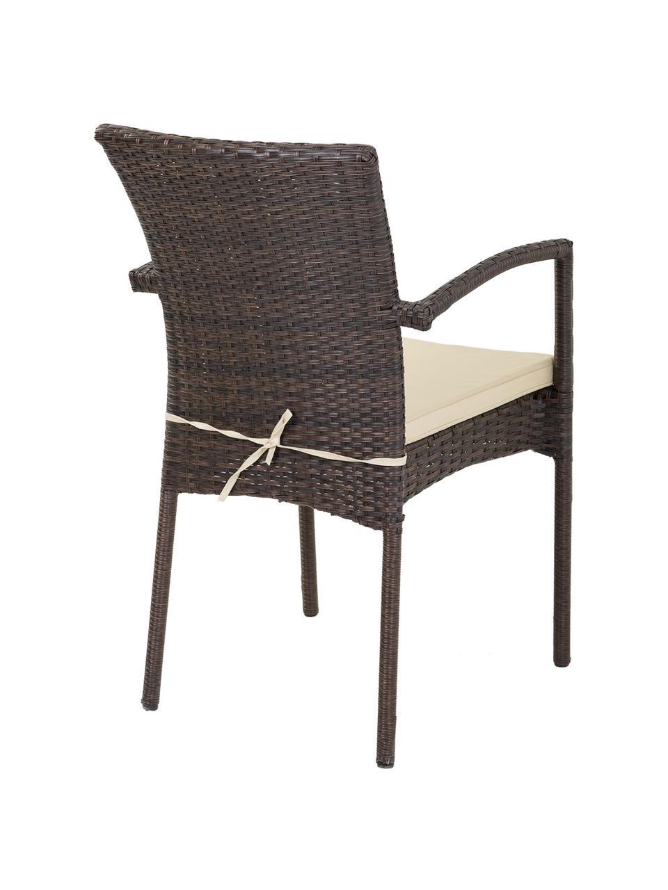 Silla de exterior Leyre, Estructura: poliratán, Marrón, An 48 x Al 93 cm