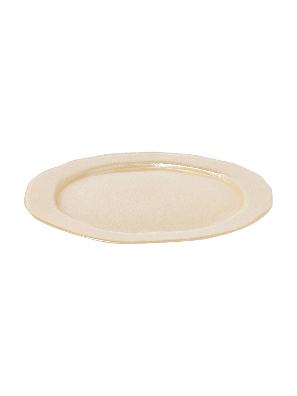 Skleněné mělké talíře Vanilla, 6 ks, Sklo, Zlatá, Ø 28 cm, V 2 cm