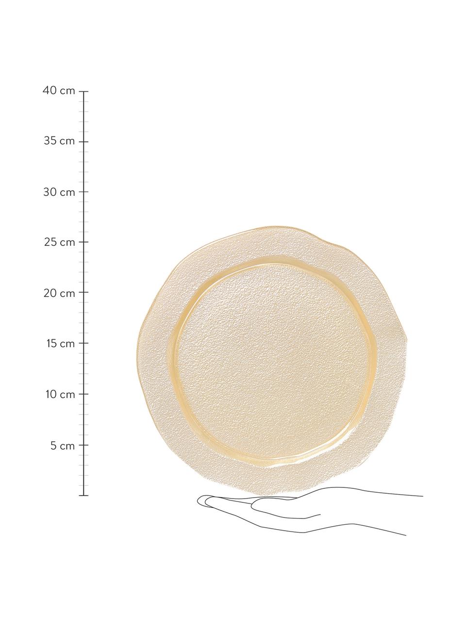 Platos llanos de vidrio Vanilla, 6 uds., Vidrio, Dorado, Ø 28 x Al 2 cm