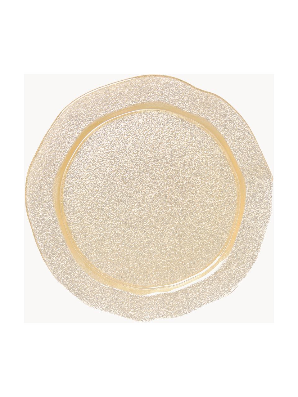 Assiettes plates en verre couleur dorée Vanilla, 6 pièces, Verre, Couleur dorée, Ø 28 x haut. 2 cm