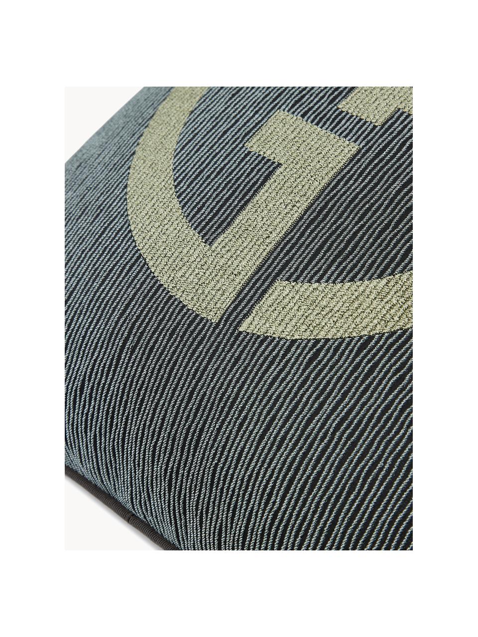 Sierkussen Janette met Giorgio Armani-logo, Antraciet, olijfgroen, B 40 x L 40 cm