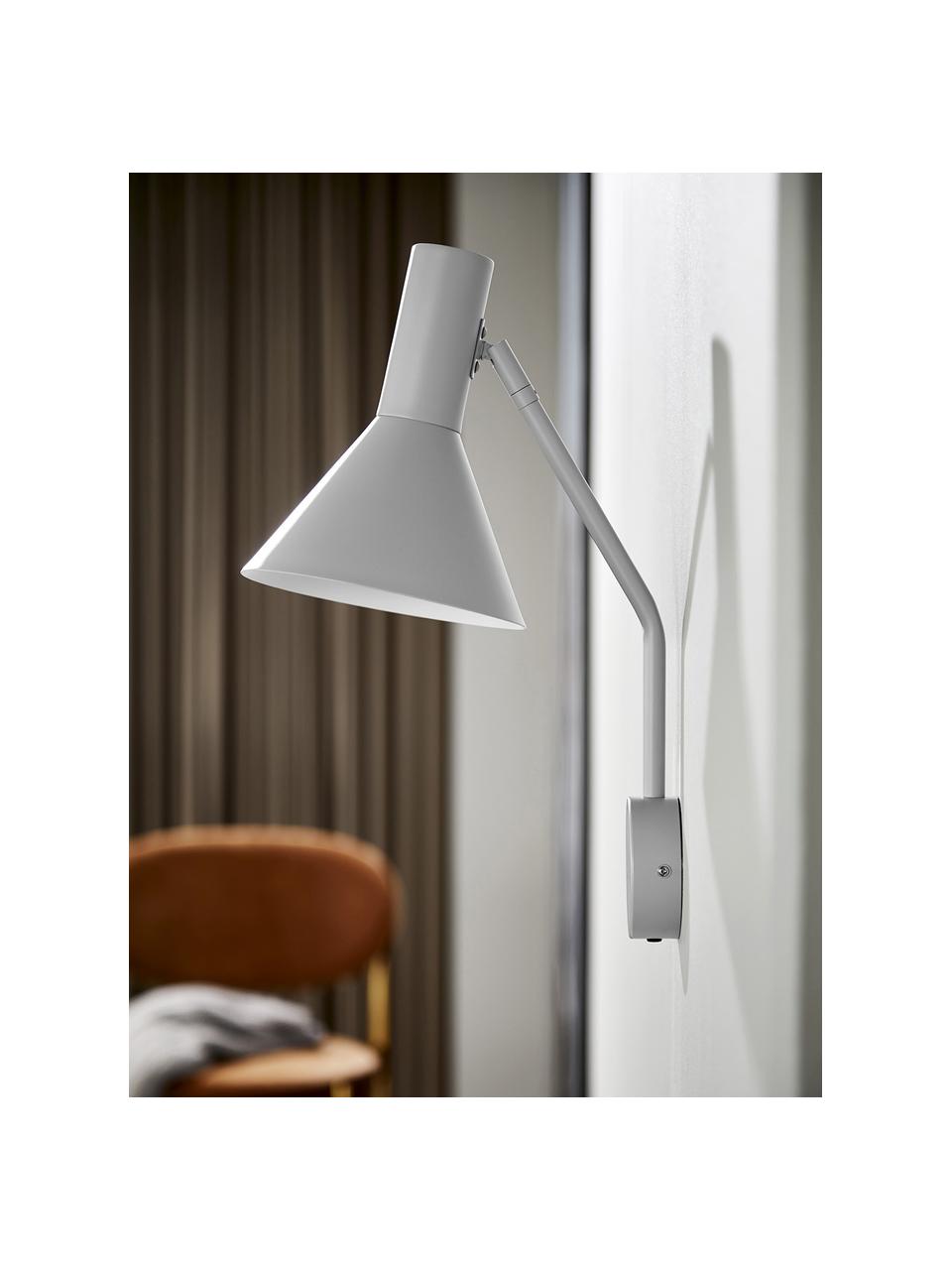 Verstelbare design wandlamp Lyss, Lamp: metaal, gecoat, Lichtgrijs, D 18 x H 42 cm