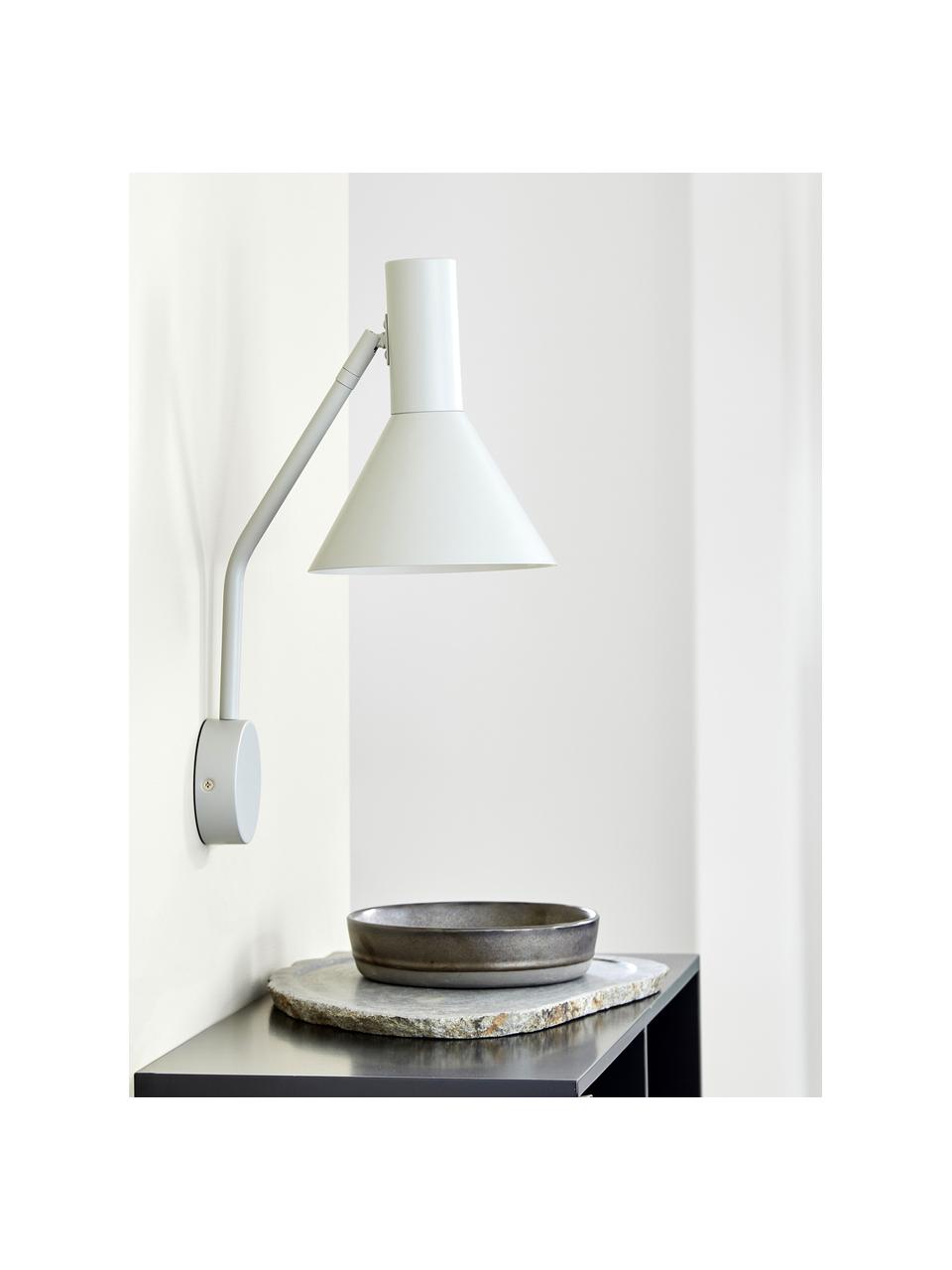 Verstelbare design wandlamp Lyss, Lamp: metaal, gecoat, Lichtgrijs, D 18 x H 42 cm