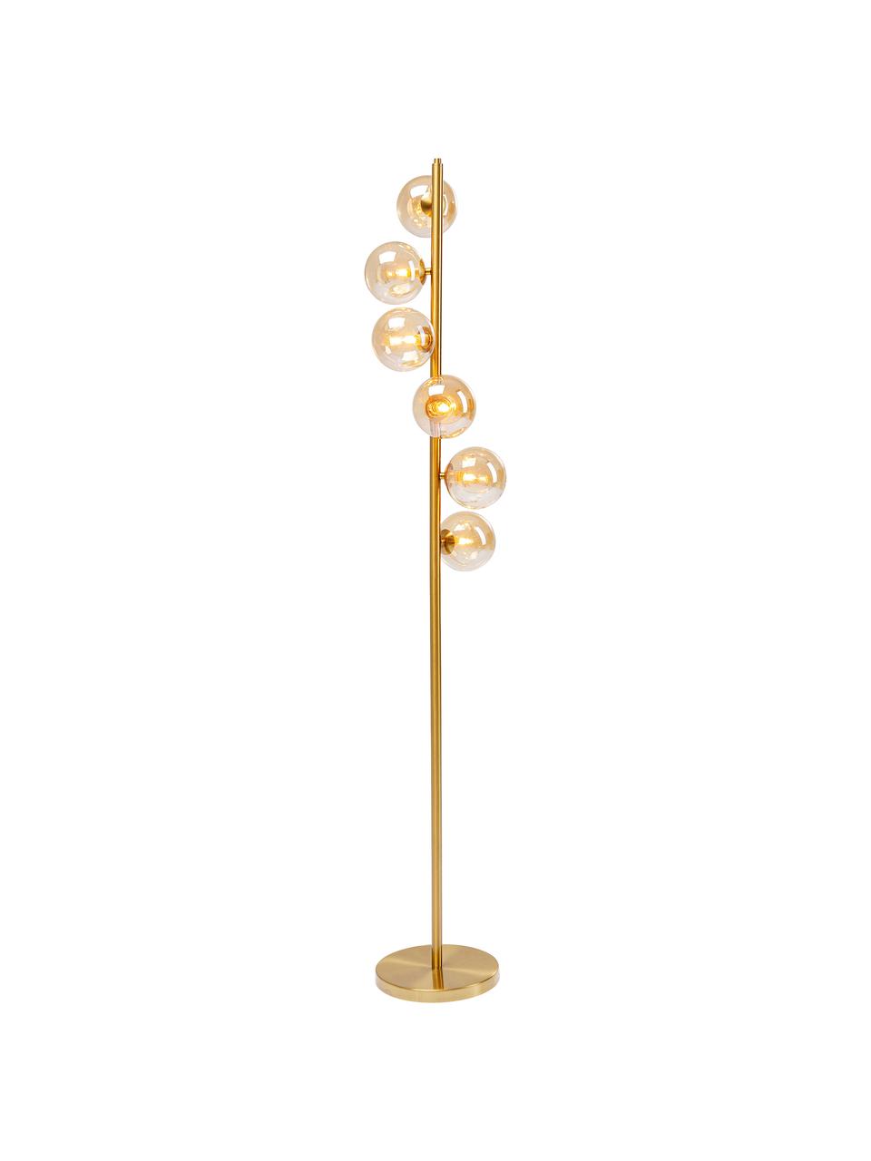 Stehlampe Scala in Gold, Lampenschirm: Glas, Goldfarben, Ø 28 x H 160 cm