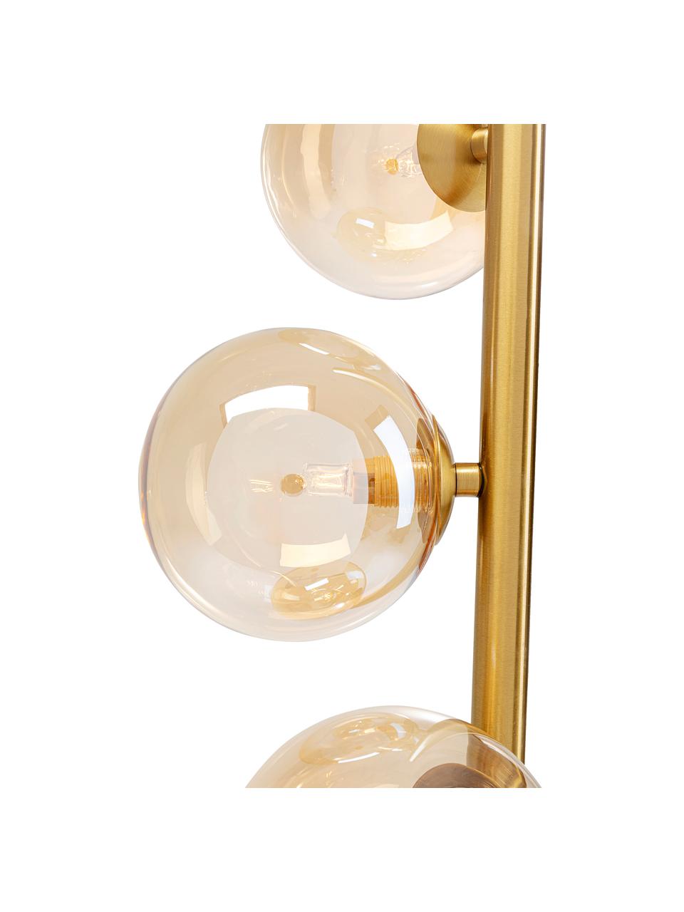 Lampa podłogowa ze szkła i metalu Scala, Odcienie złotego, Ø 28 x W 160 cm