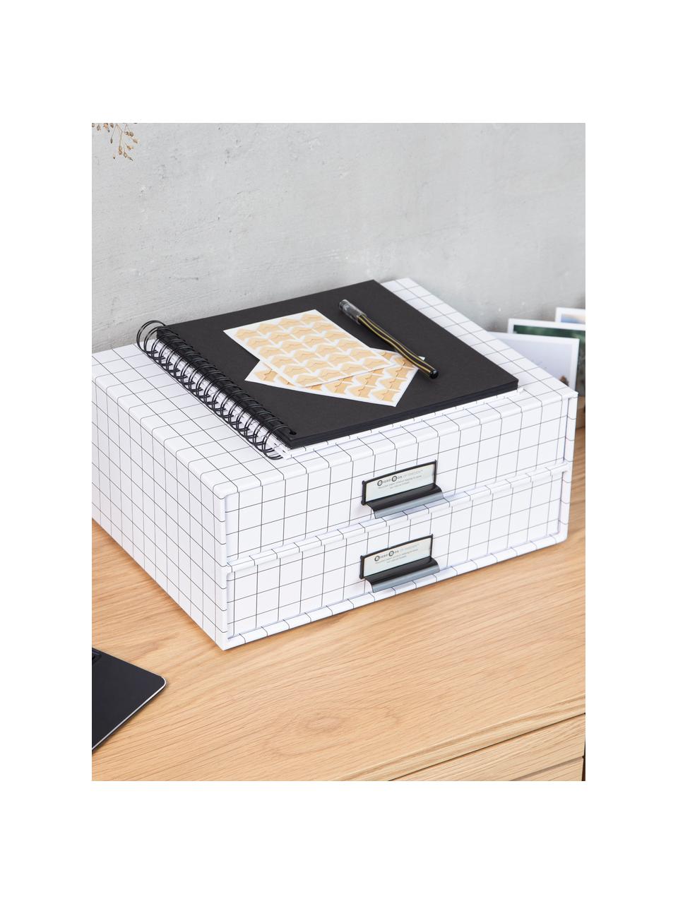 Bureau organizer Birger, Organizer: massief, gelamineerd kart, Wit, zwart, B 33 cm x H 14 cm