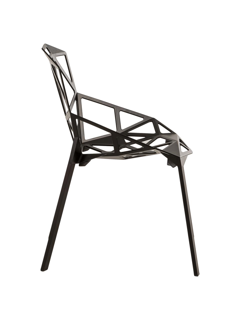 Dizajnová kovová stolička Chair One, Čierna
