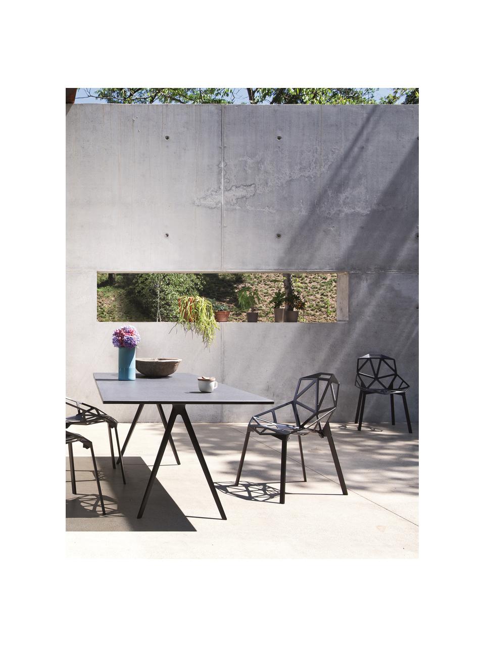 Metalen design stoel Chair One, Gegoten aluminium, gelakt polyester, Zwart, 55 x 82 cm