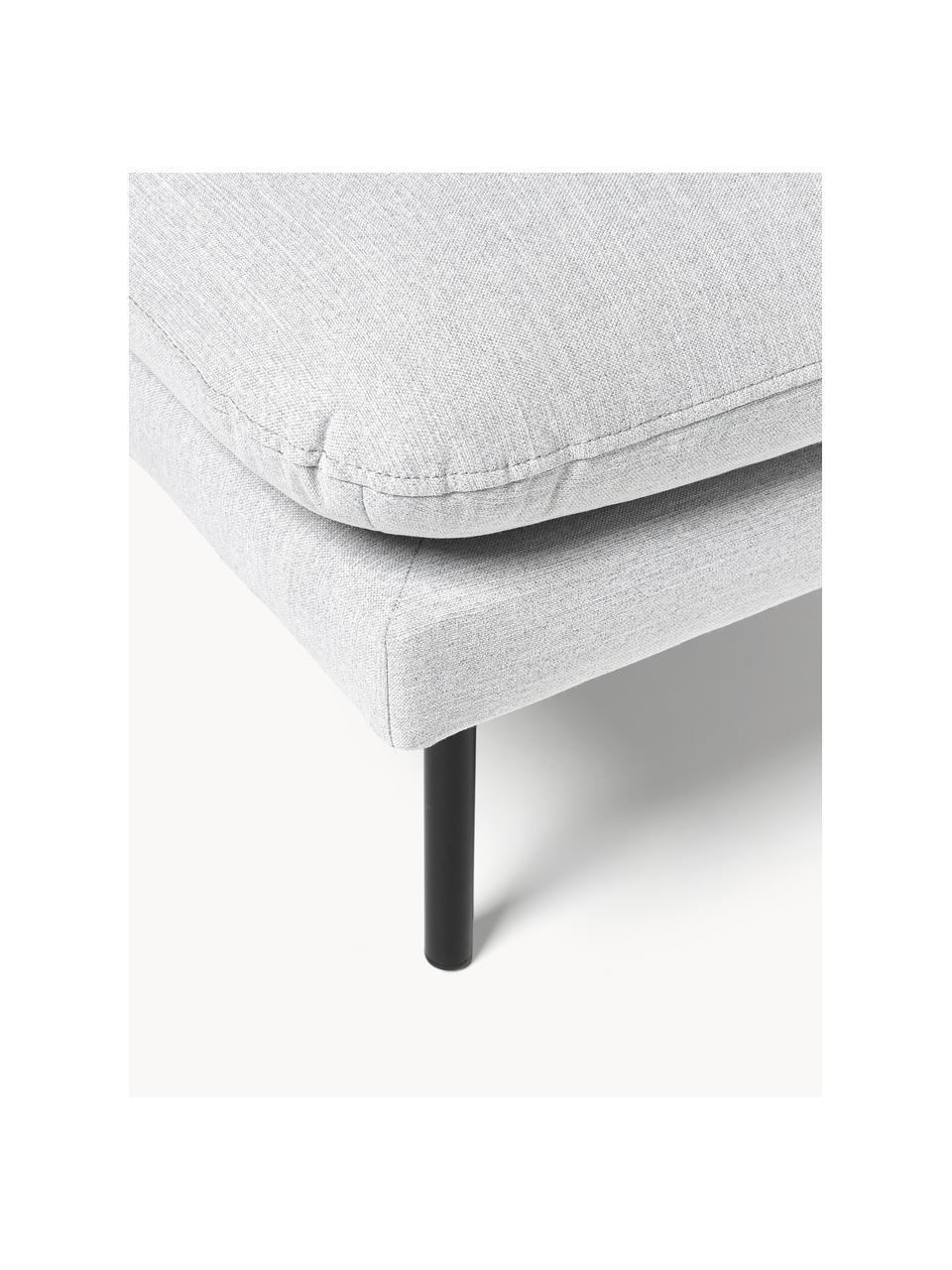 Sofa-Hocker Moby, Bezug: Polyester Der hochwertige, Gestell: Massives Kiefernholz, Füße: Metall, pulverbeschichtet, Hellgrau, B 78 x H 45 cm