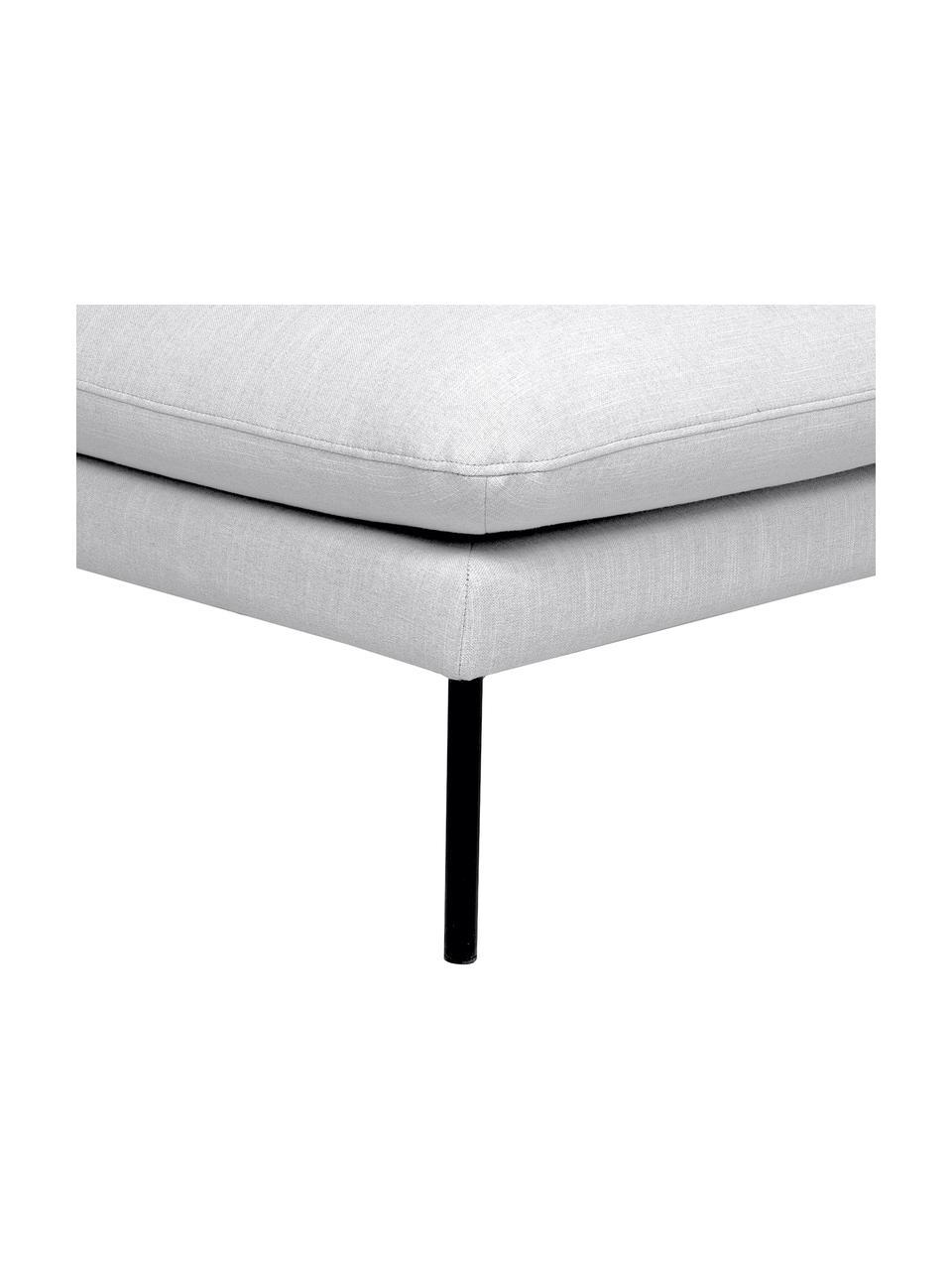 Sofa-Hocker Moby, Bezug: Polyester Der hochwertige, Gestell: Massives Kiefernholz, FSC, Füße: Metall, pulverbeschichtet, Hellgrau, B 78 x T 78 cm