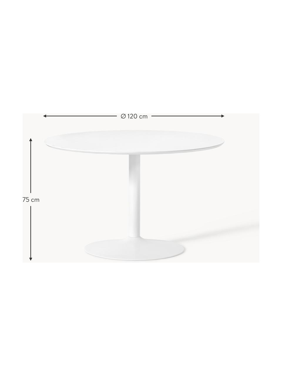 Runder Esstisch Menorca, in verschiedenen Grössen, Tischplatte: High Pressure Laminat (HP, Weiss, Ø 100 cm