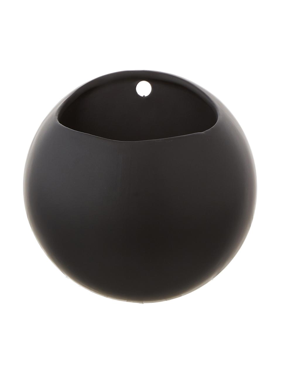 Macetero de pared pequeño Globe, Cerámica, Negro, Ø 15 x Al 10 cm